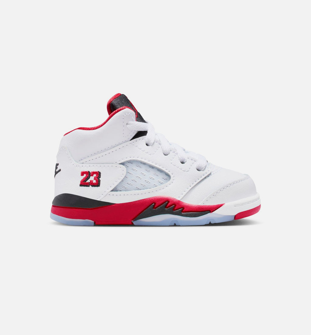 Air Jordan 5 Retro Fire Red Baby & Toddler Shoes - Red/White