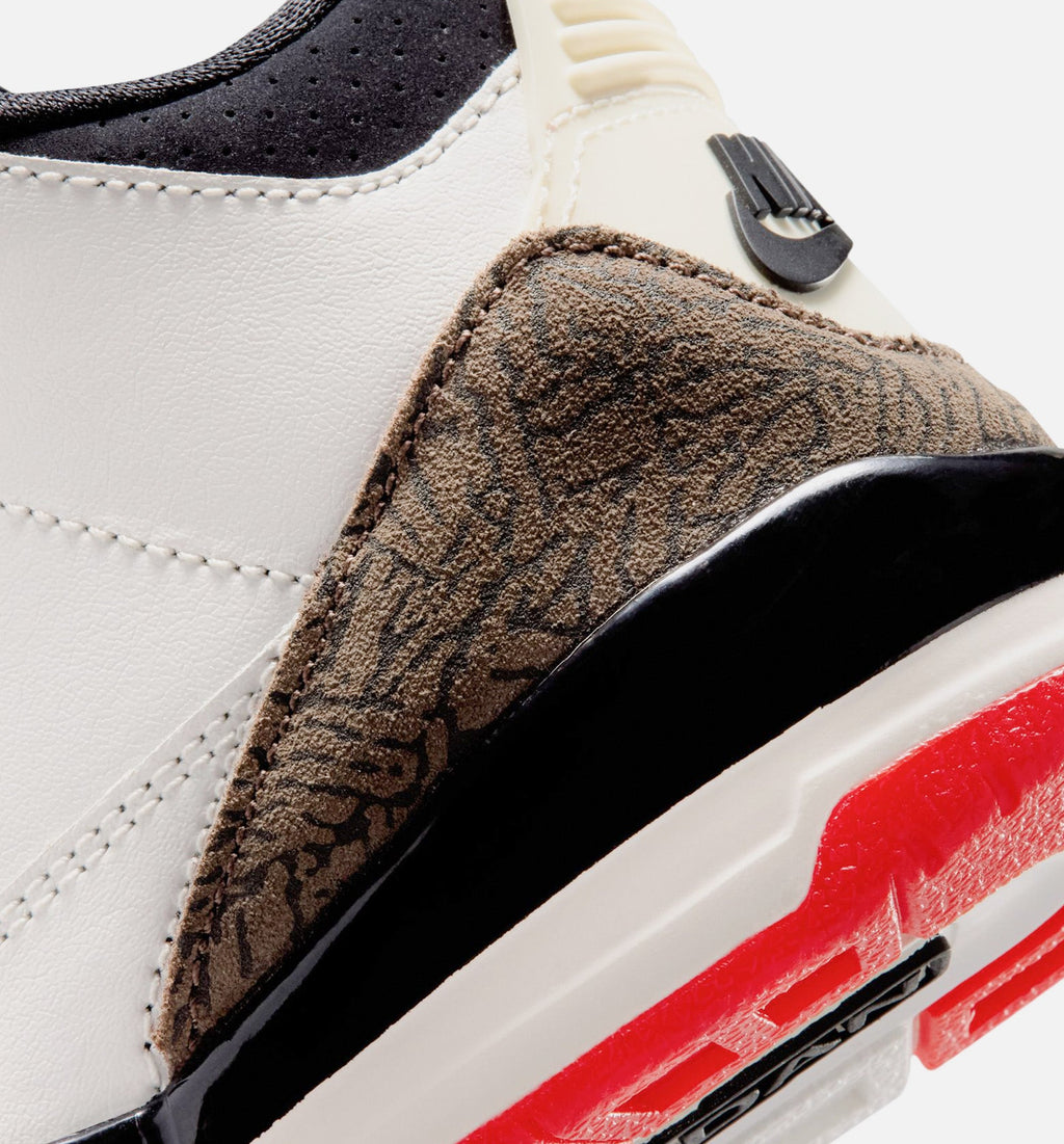 Air Jordan 3 Retro Sail and University Red Preschool Shoes - Sail/Black/Red