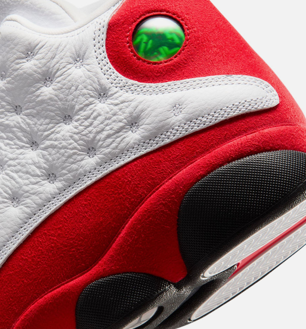 Air Jordan 13 Retro White and University Red Men's Shoes - White/Black/Red