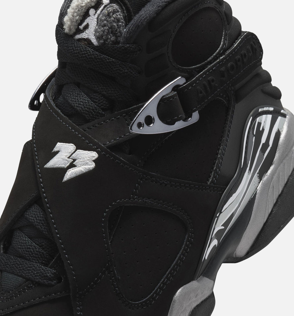 Air Jordan 8 Retro Chrome Kids' Shoes - Black/White/Grey