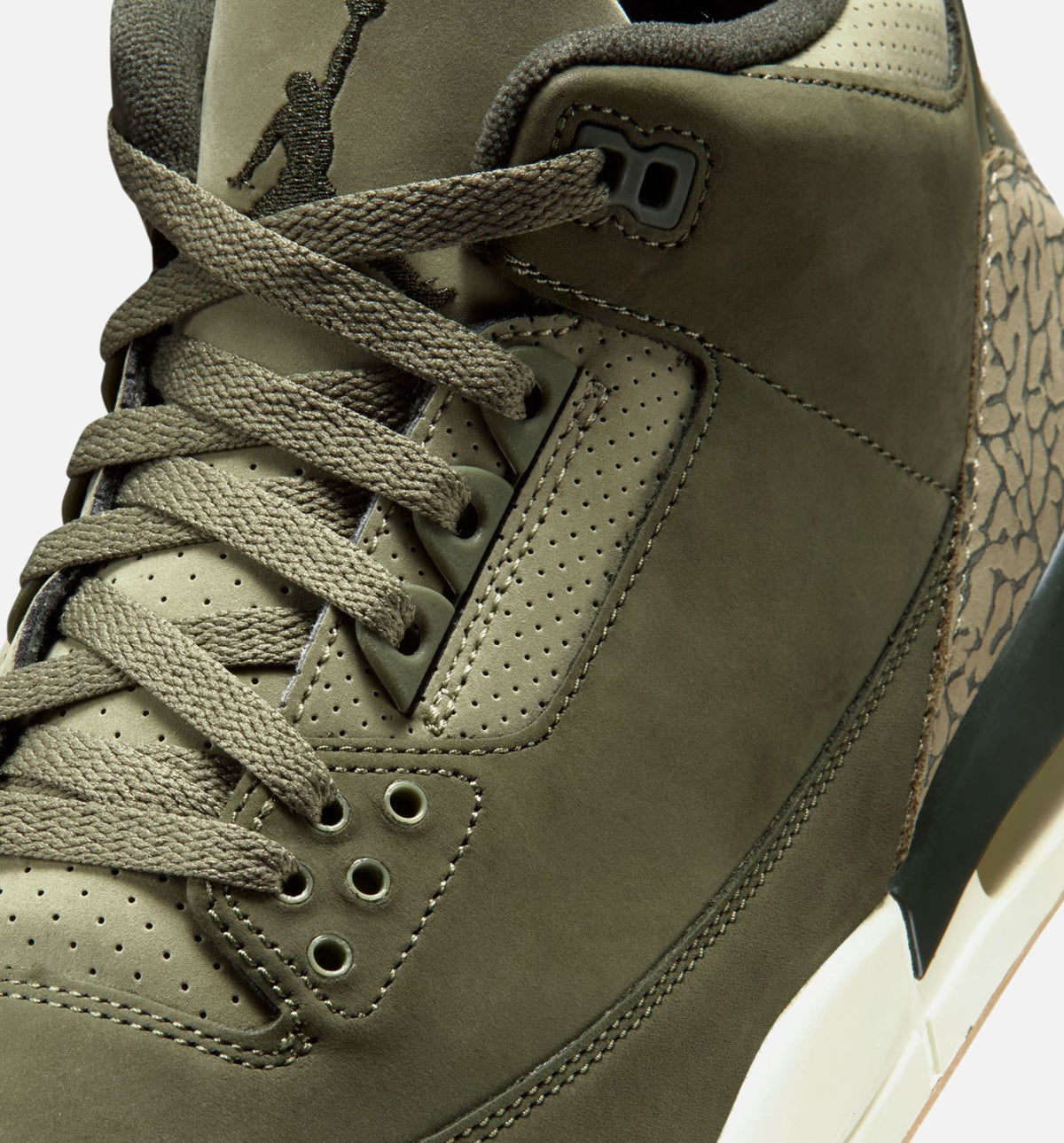 Air Jordan 3 Retro Medium Olive Men's Shoes - Olive Green/Sail/Crimson