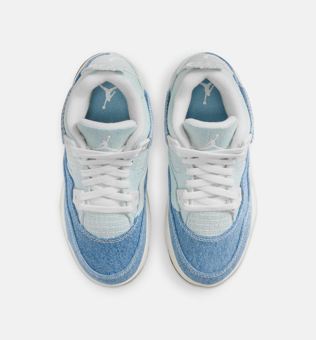 Air Jordan 4 Retro Worn Blue Preschool Shoes - Cream/Faded Blue