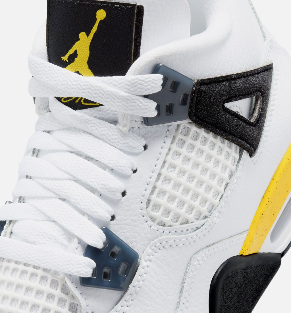 Air Jordan 4 Retro Rare Air Tour Yellow Kids' Shoes - White/Yellow/Grey