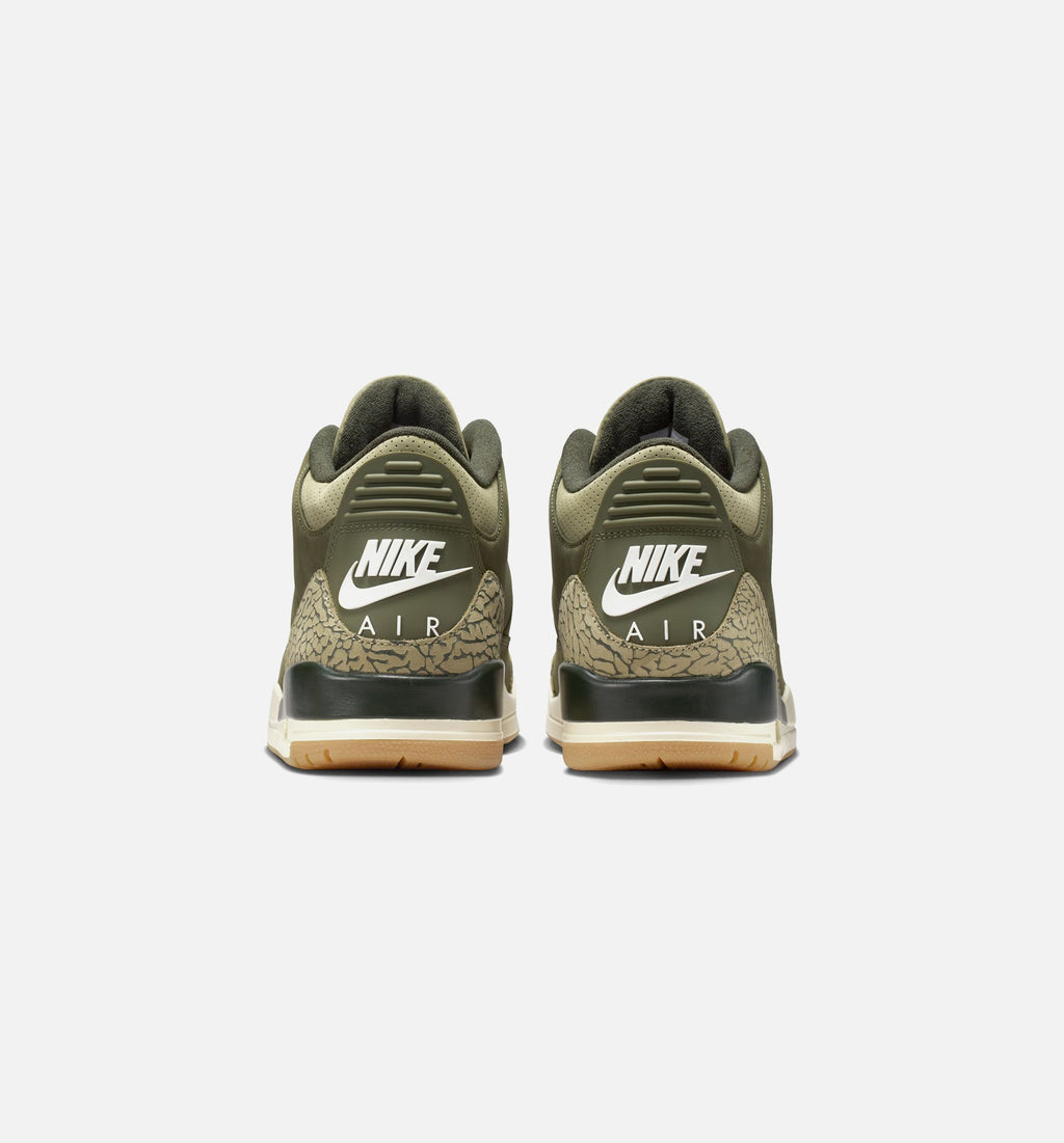 Air Jordan 3 Retro Medium Olive Men's Shoes - Olive Green/Sail/Crimson