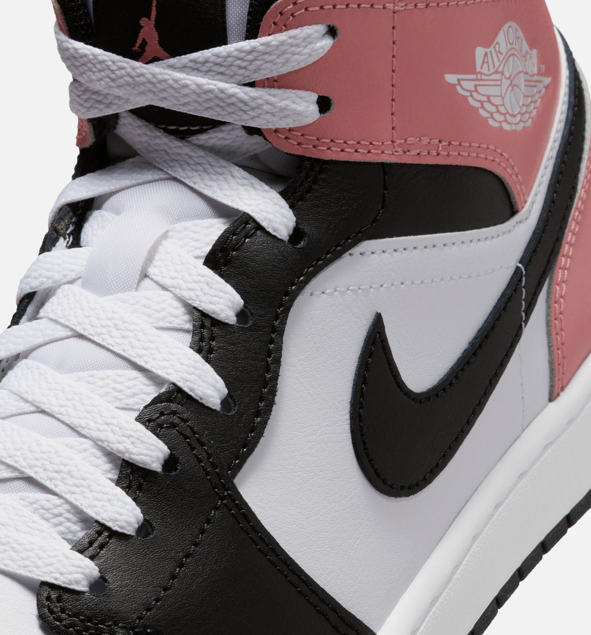 Air Jordan 1 Mid Rust Pink Men's Shoes - White/Rust Pink/Black