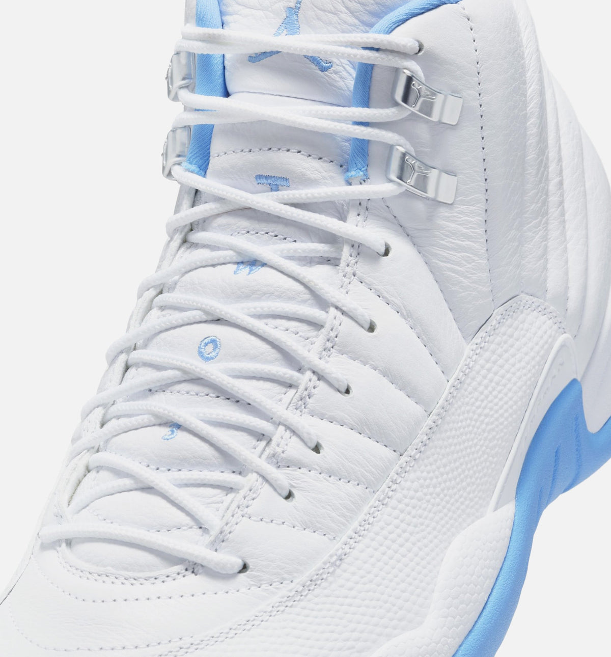 Air Jordan 12 Retro White and University Blue Men's Shoes - White/Blue
