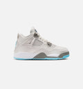 Air Jordan 4 Retro Blue Chill Preschool Shoes - Grey/Ice Blue