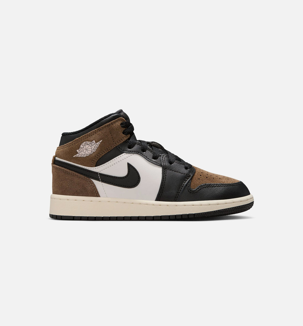 Air Jordan 1 Mid Kids' Shoes - Black/Phantom/Palomino/University Red