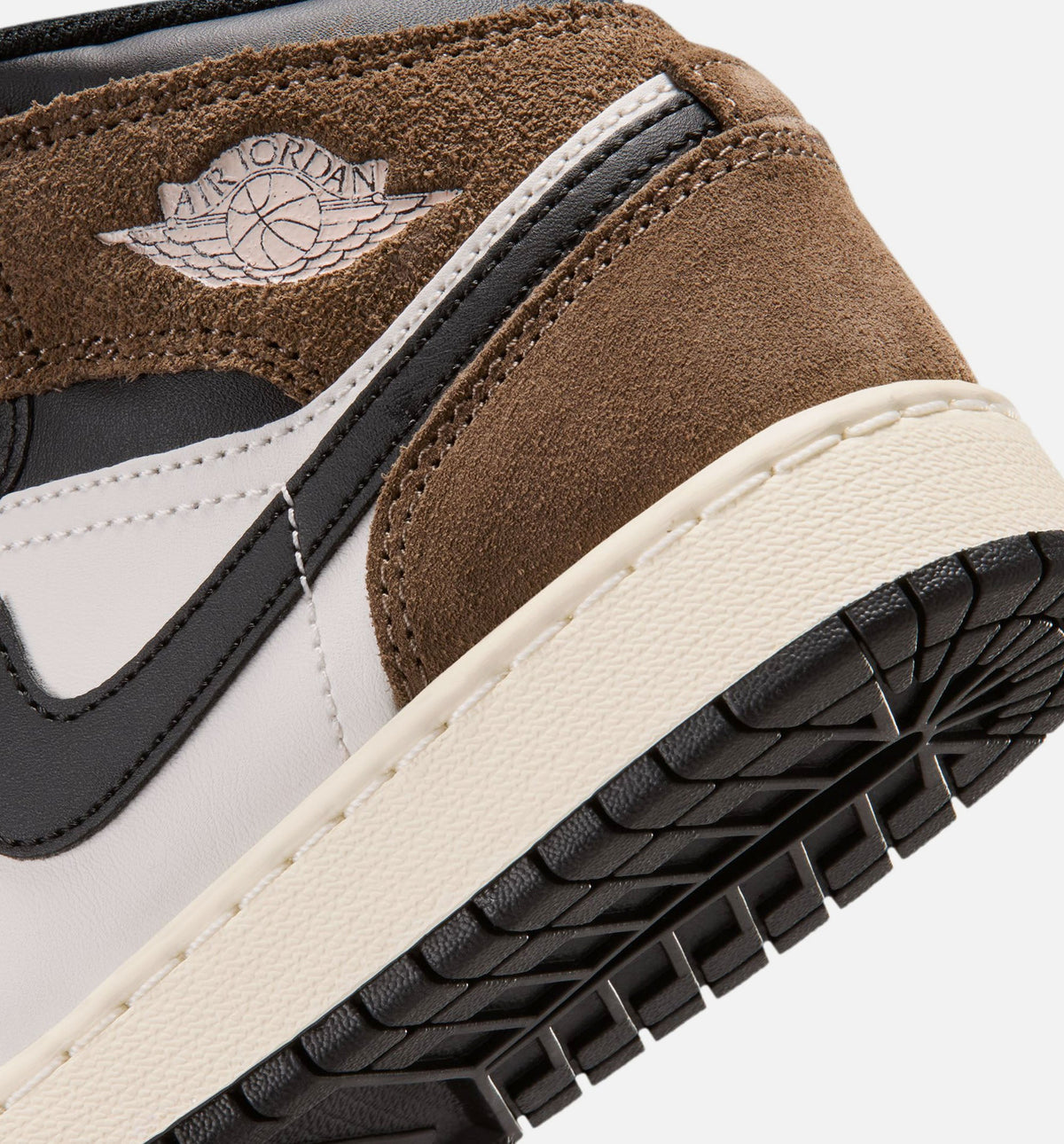 Air Jordan 1 Mid Kids' Shoes - Black/Phantom/Palomino/University Red