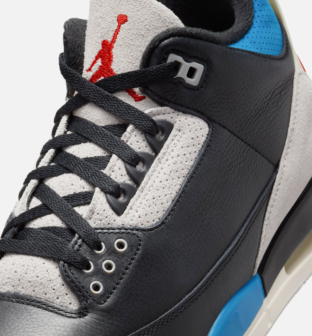 Air Jordan 3 Retro OG Rare Air Men's Shoes - Black/Chile Red/Grey