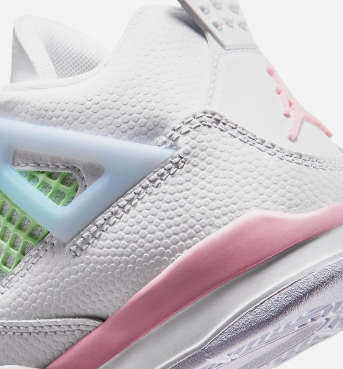 Air Jordan 4 Retro Medium Soft Pink Preschool Shoes - White/Pink/Blue