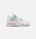 Air Jordan 4 Retro Medium Soft Pink Preschool Shoes - White/Pink/Blue