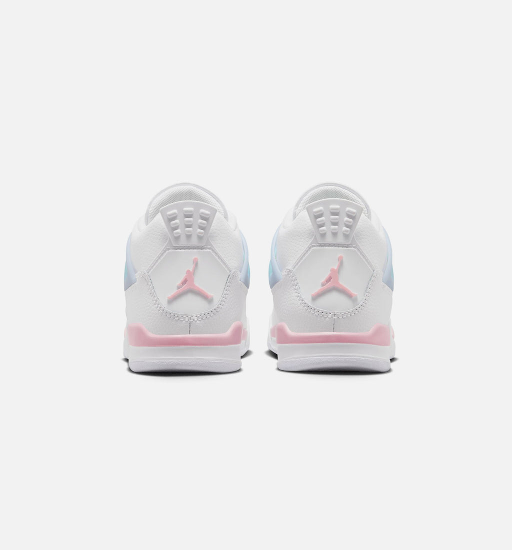 Air Jordan 4 Retro Medium Soft Pink Preschool Shoes - White/Pink/Blue