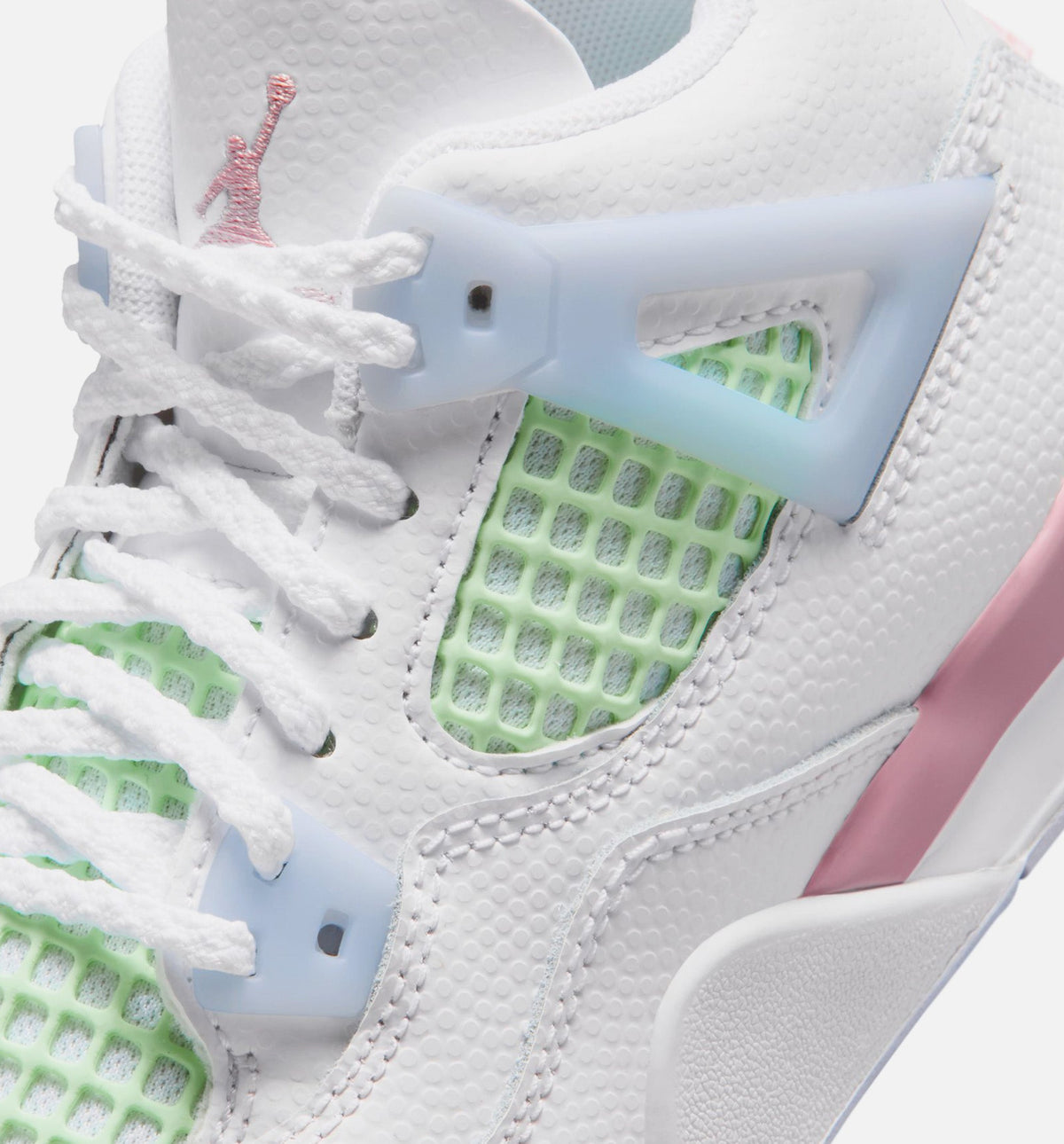 Air Jordan 4 Retro Medium Soft Pink Preschool Shoes - White/Pink/Blue