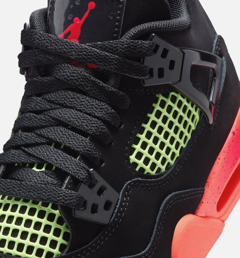 Air Jordan 4 Retro Black Infrared 23 Kids' Shoes - Black/Red/Orange