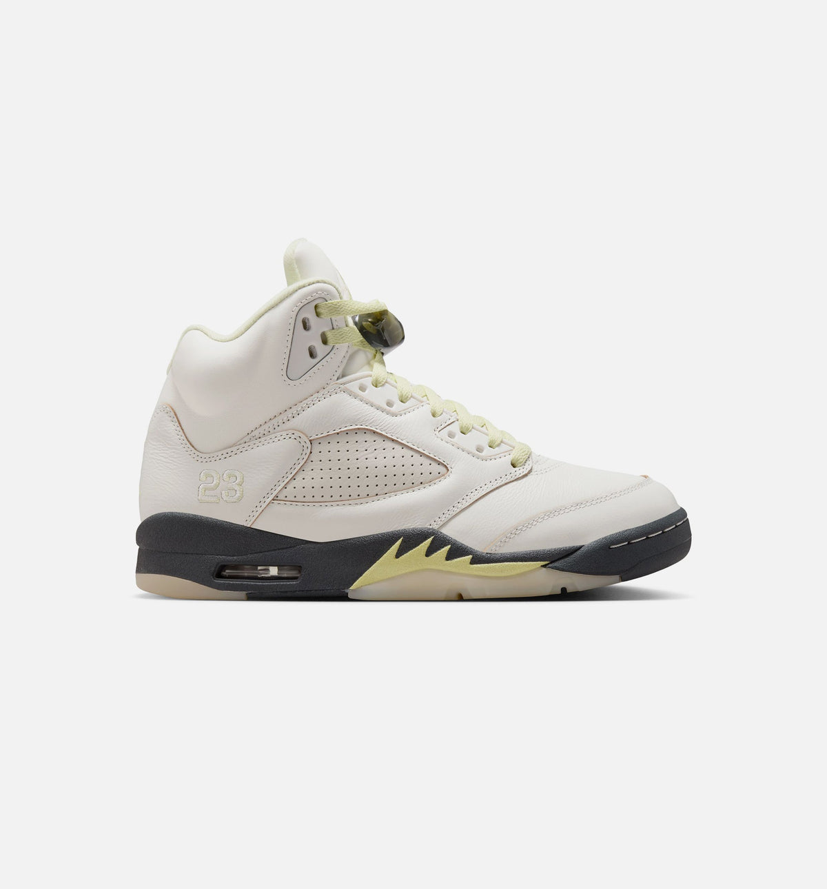 Air Jordan 5 Retro Luminous Green and Sail Women's Shoes - Sail/Green