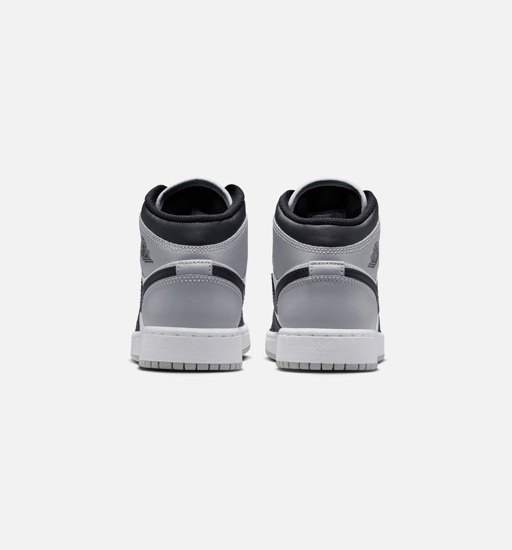 Air Jordan 1 Mid Kids' Shoes - White/Light Smoke Grey/Black