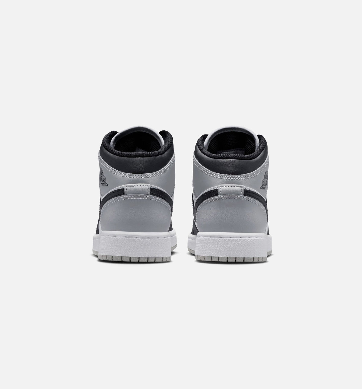 Air Jordan 1 Mid Kids' Shoes - White/Light Smoke Grey/Black