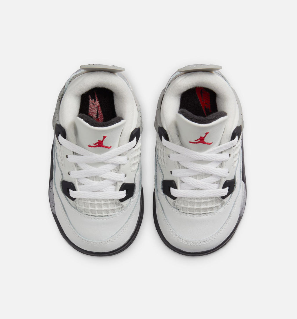 Air Jordan 4 Retro White Cement Baby & Toddler Shoes - White/Grey/Red