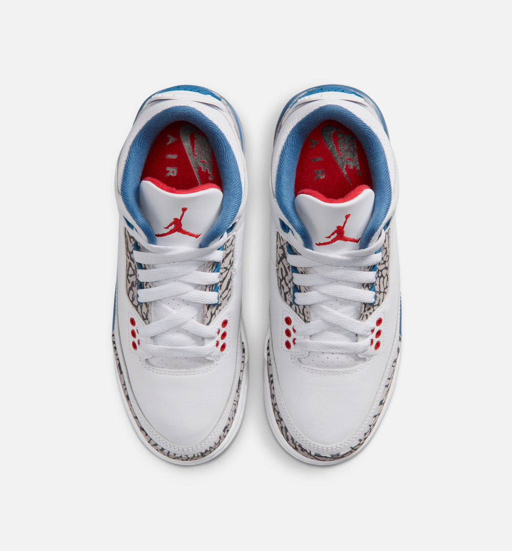 Air Jordan 3 Retro OG True Blue Kids' Shoes - White/Blue/Red