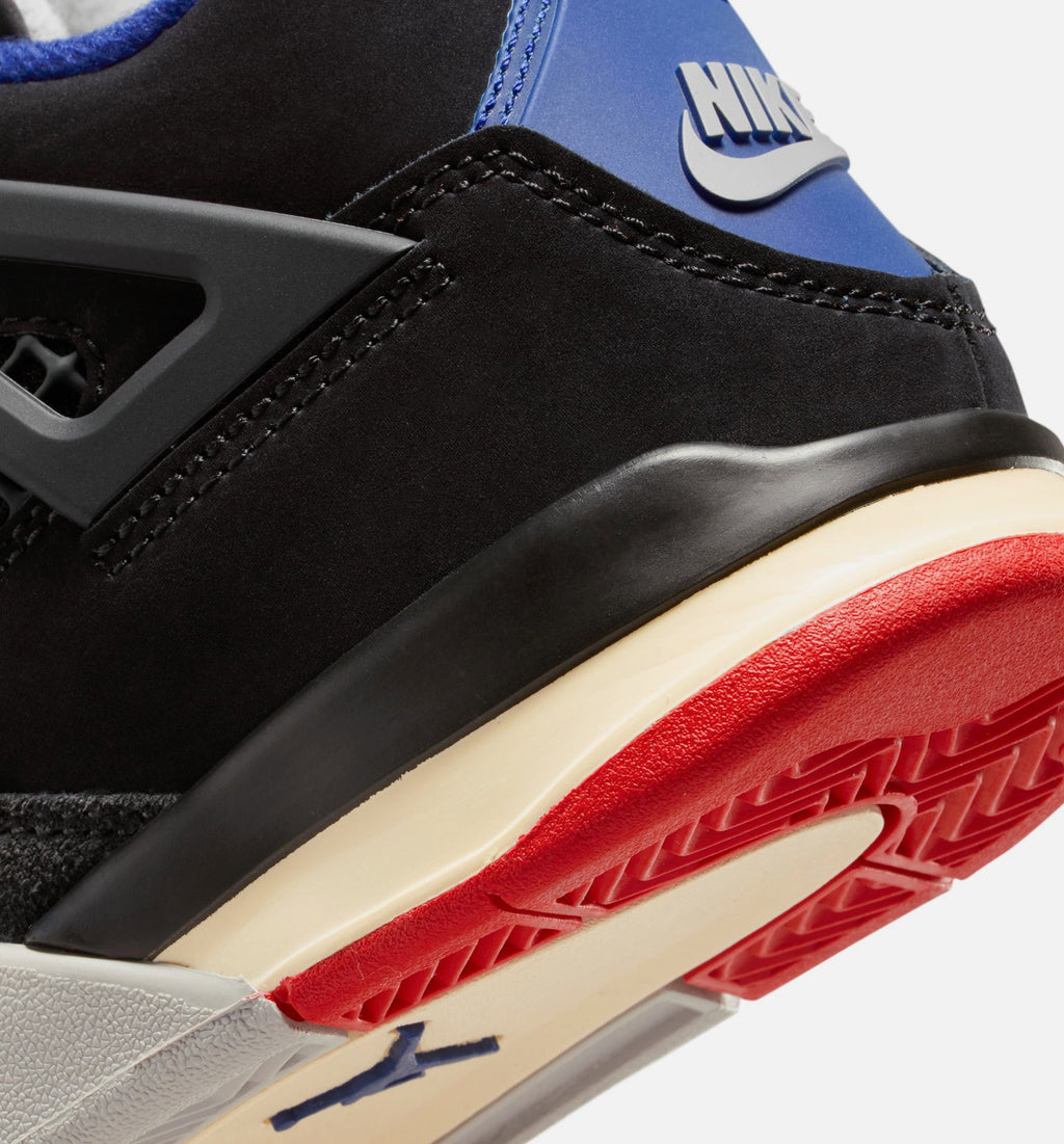 Air Jordan 4 Retro Rare Air Preschool Shoes - Black/Red/Blue