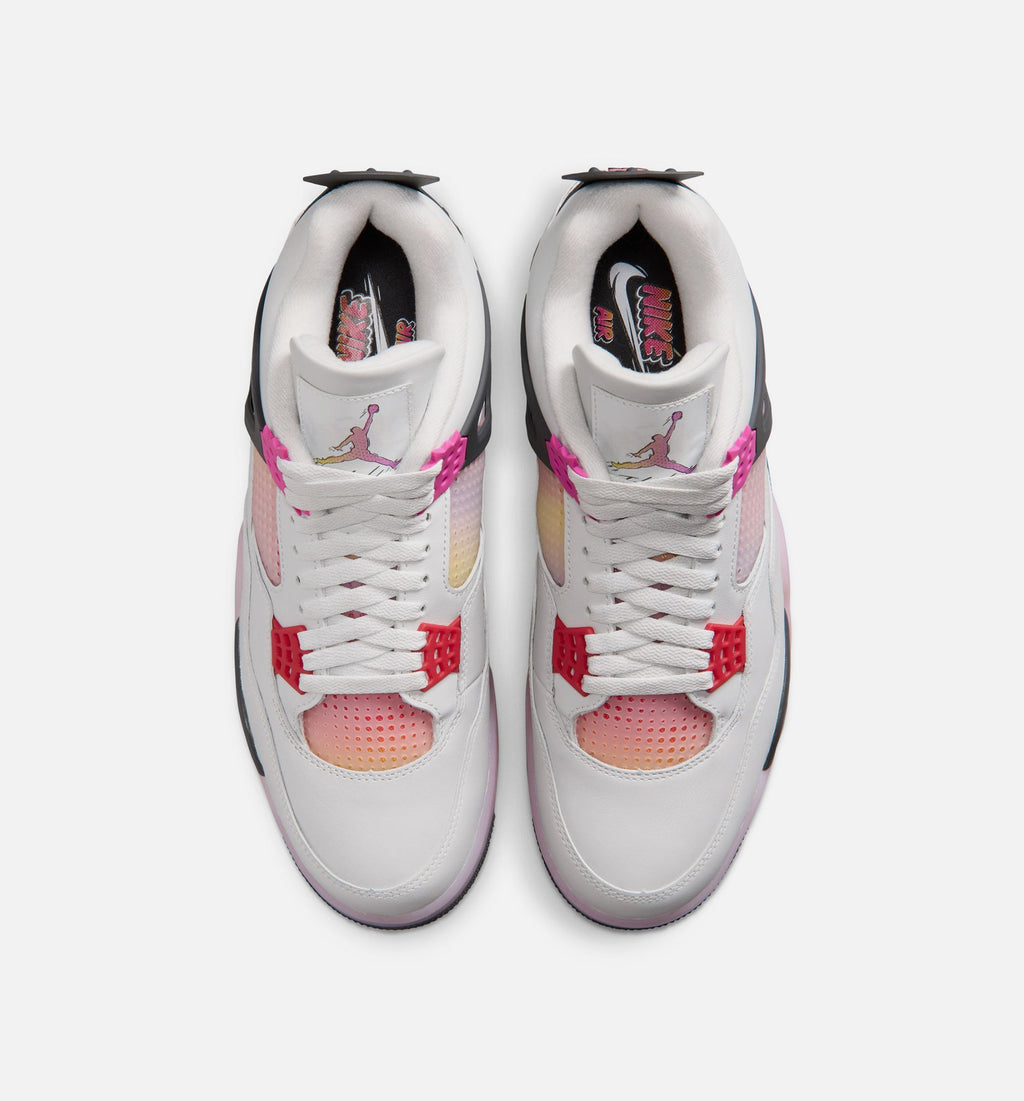 Air Jordan 4 Retro Comic Men's Shoes - Off White/Pink/Grey