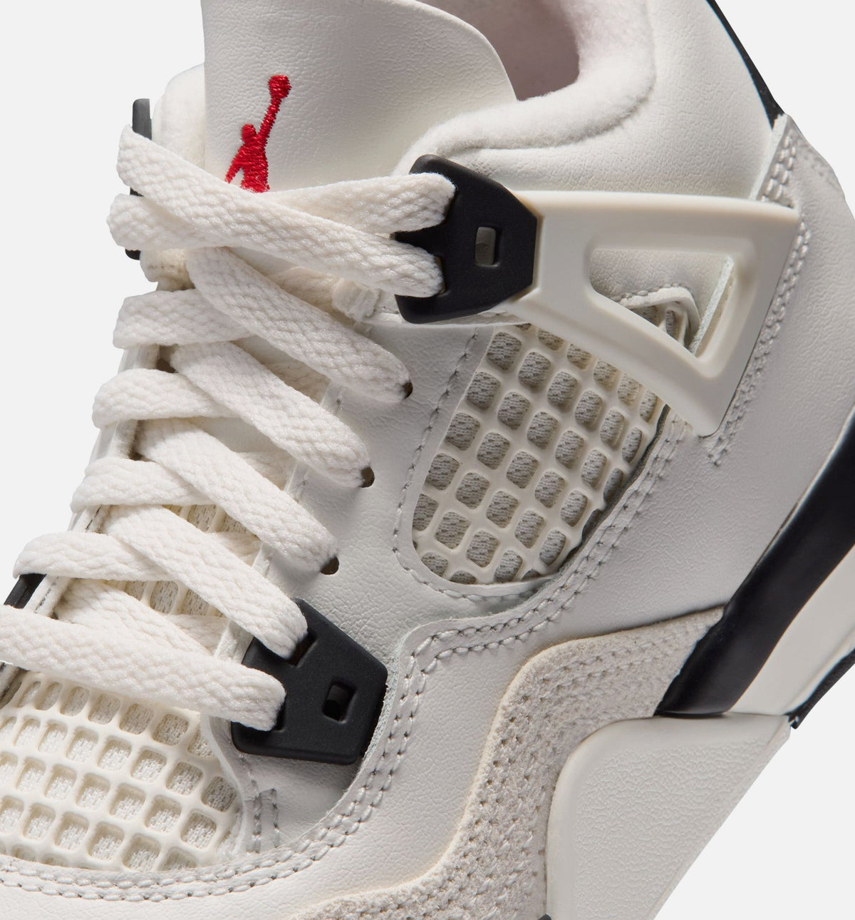 Air Jordan 4 Retro Flight Club Preschool Shoes - Cream/Black/Red