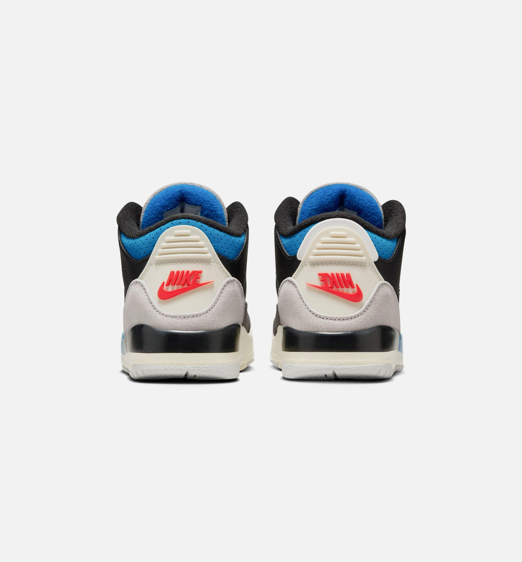 Air Jordan 3 Retro OG Rare Air Preschool Shoes - Black/Chile Red/Grey