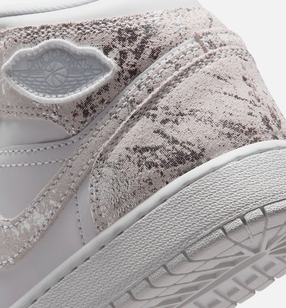 Air Jordan 1 Mid SE Kids' Shoes - White/Field Silver