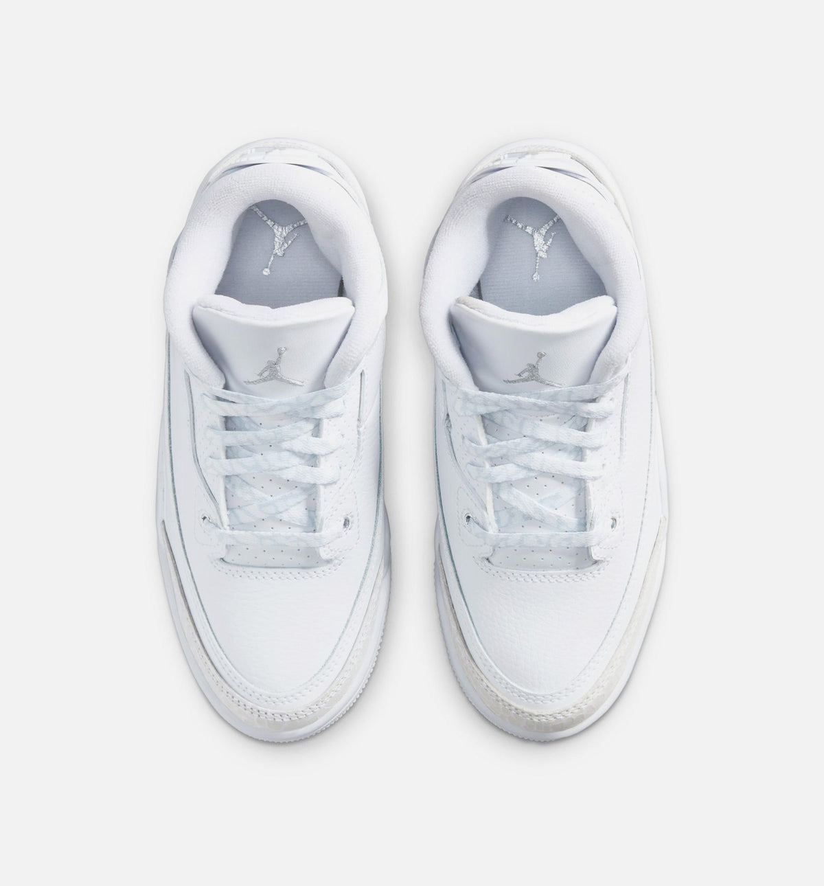 Air Jordan 3 Retro White Silver Preschool Shoes - White/Metallic Silver