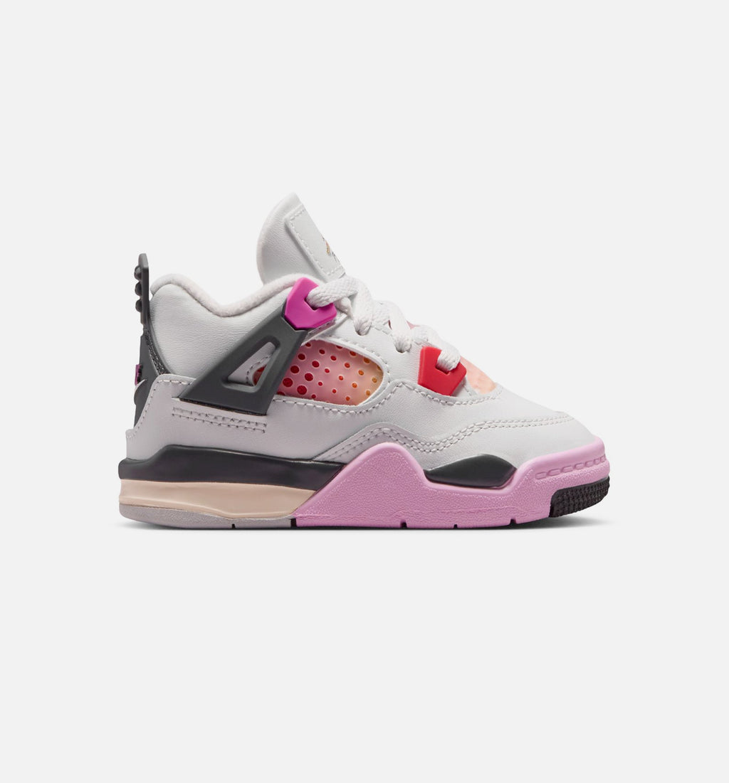 Air Jordan 4 Retro Comic Baby & Toddler Shoes - Off White/Pink/Grey