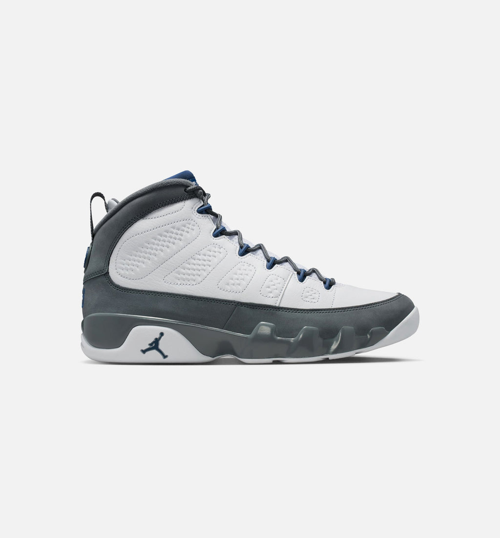 Air Jordan 9 Retro Flint Grey Men's Shoes - White/Blue/Grey