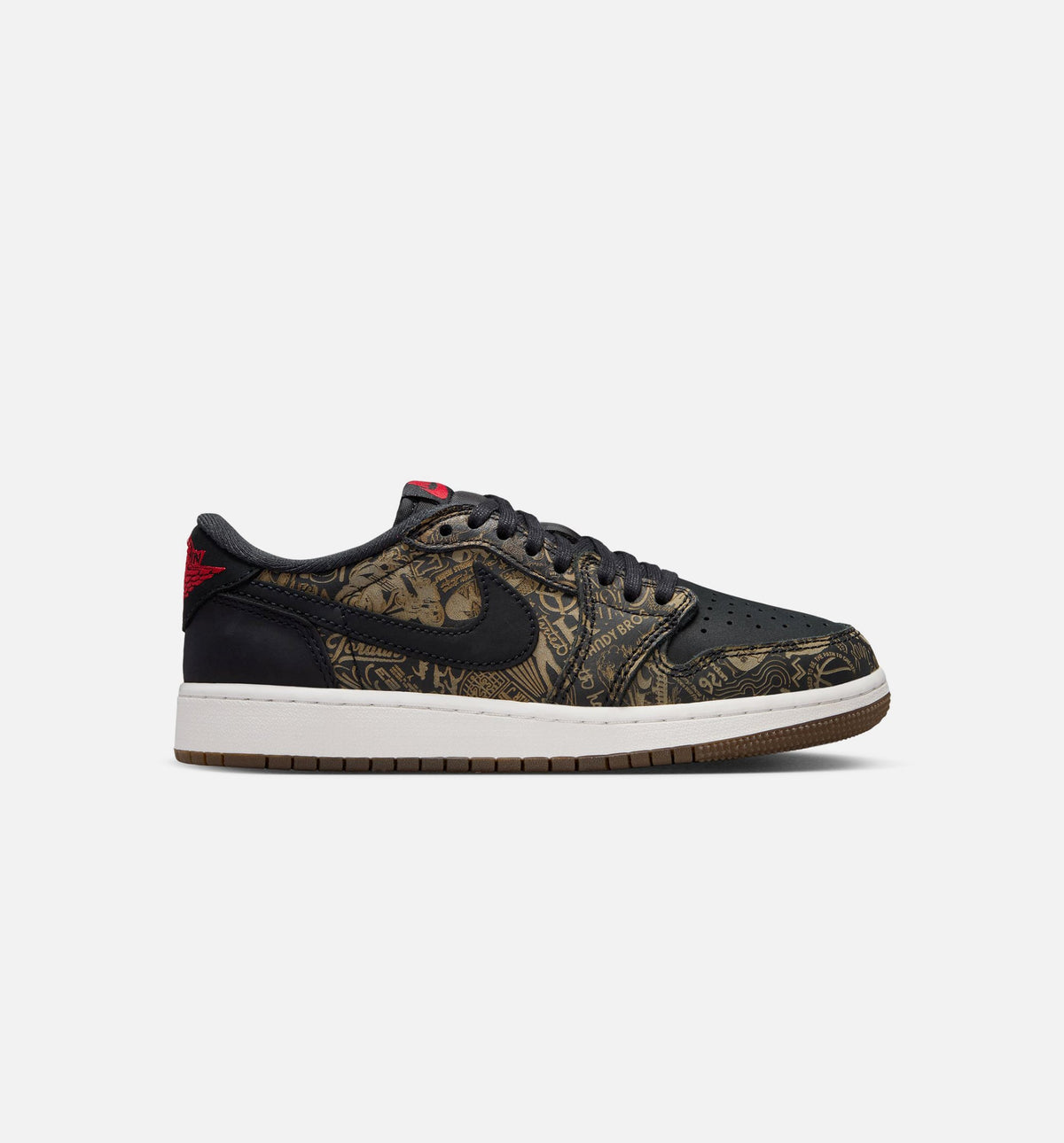 Air Jordan 1 Retro Low OG Laser Kids' Shoes - Black/Varsity Red/White