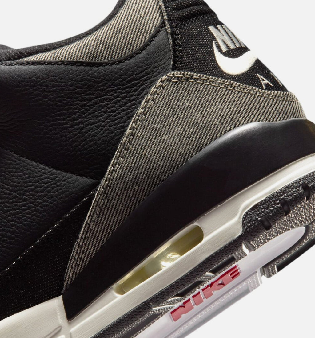 Air Jordan 3 x Levi's Black and White Men's Shoes - Denim/Black/Red