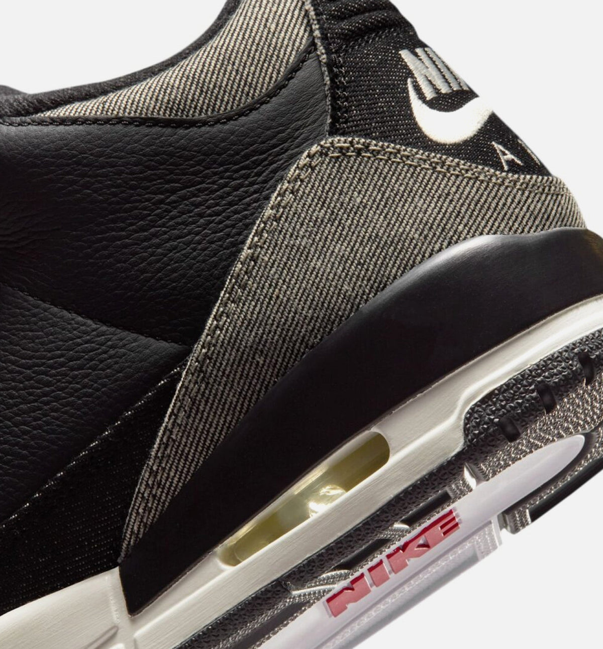 Air Jordan 3 x Levi's Black and White Men's Shoes - Denim/Black/Red