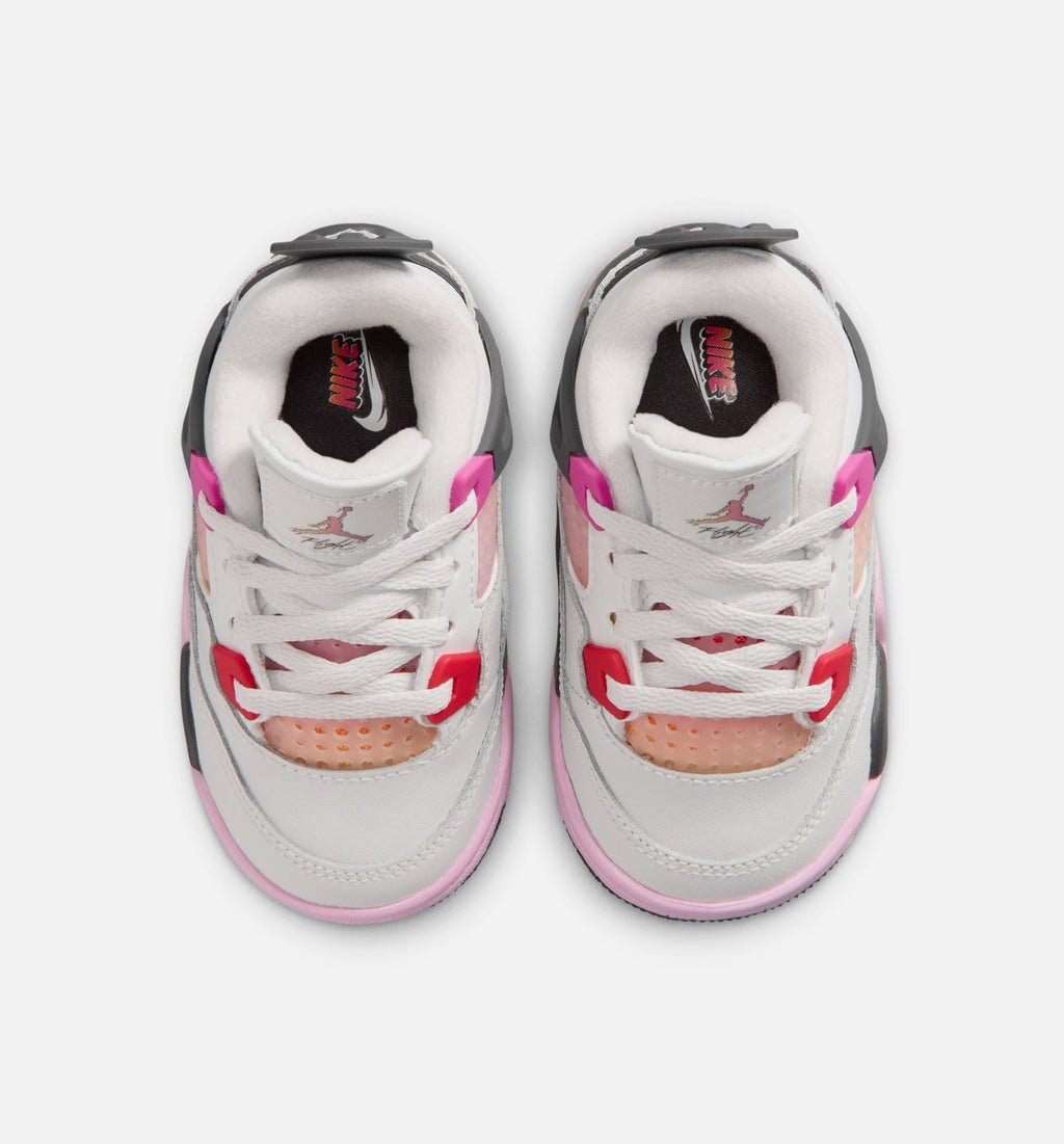 Air Jordan 4 Retro Comic Baby & Toddler Shoes - Off White/Pink/Grey