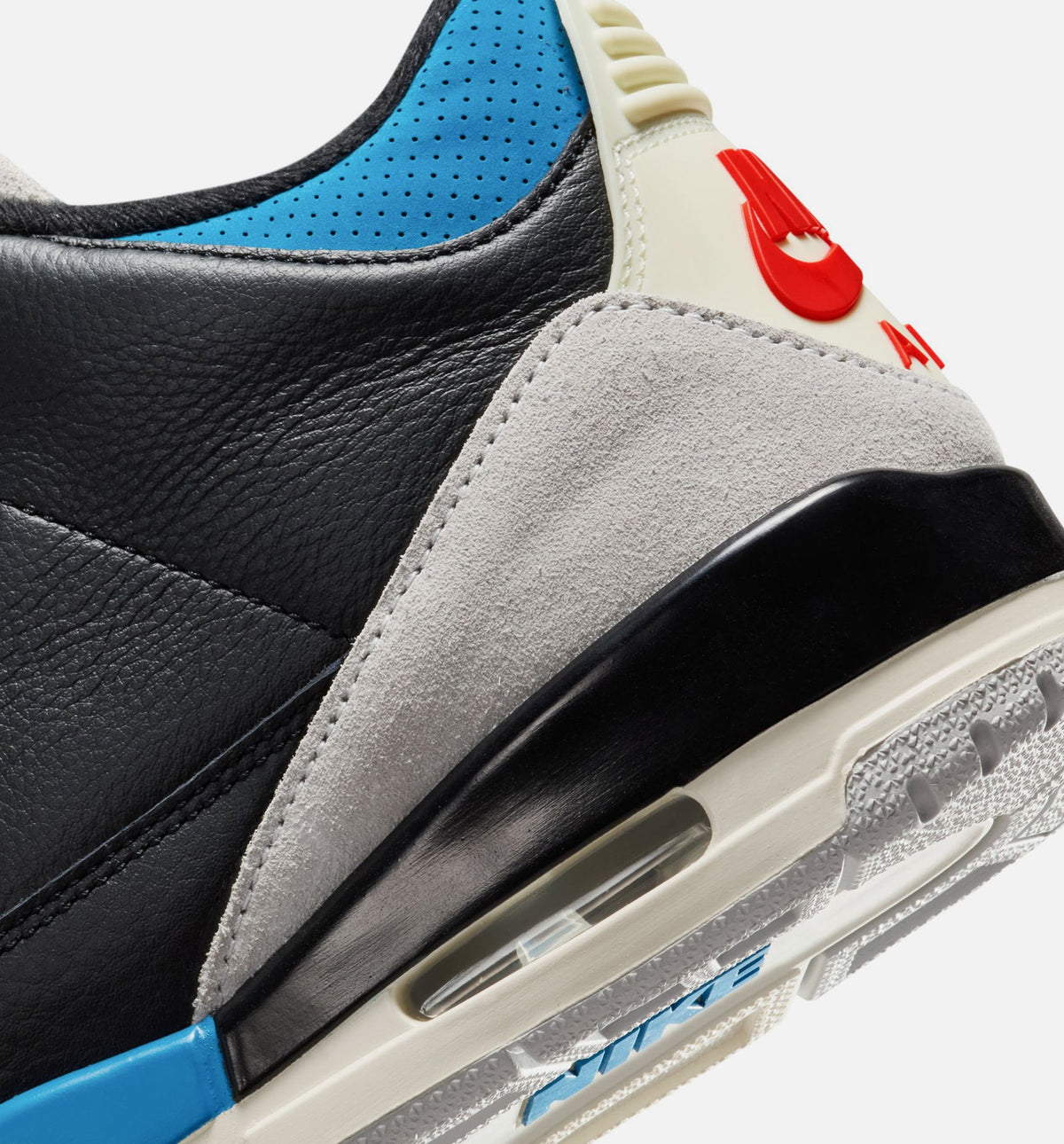Air Jordan 3 Retro OG Rare Air Men's Shoes - Black/Chile Red/Grey