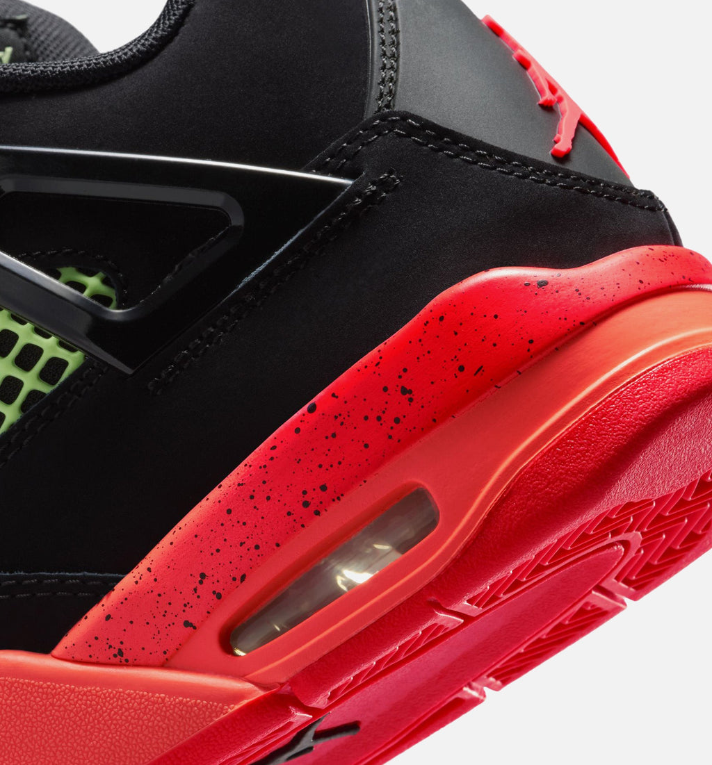 Air Jordan 4 Retro Black Infrared 23 Kids' Shoes - Black/Red/Orange