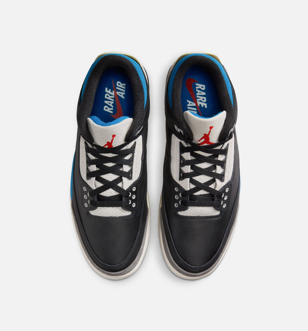 Air Jordan 3 Retro OG Rare Air Men's Shoes - Black/Chile Red/Grey