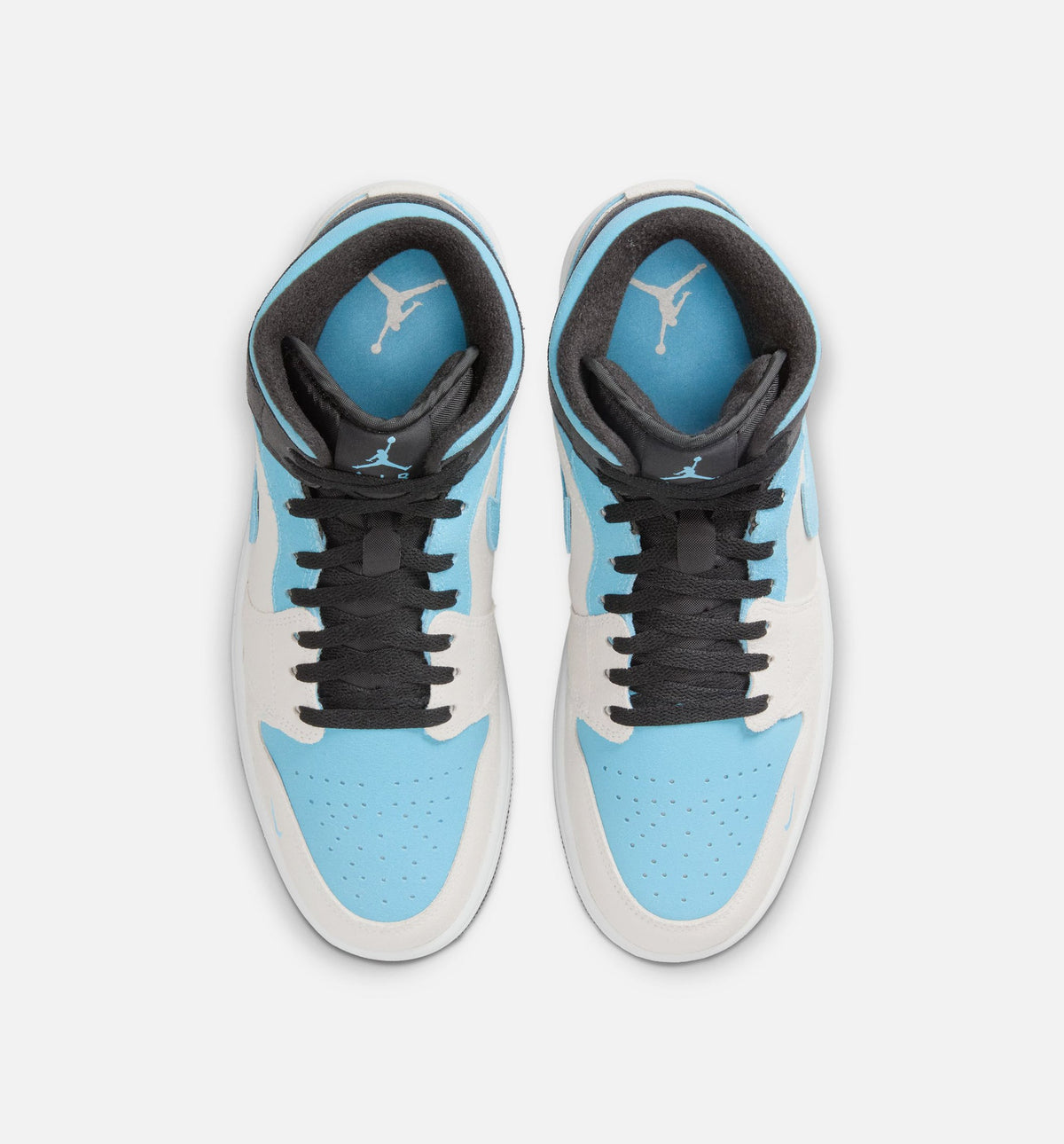Air Jordan 1 Mid SE Blue Chill Men's Shoes - White/Blue/Black
