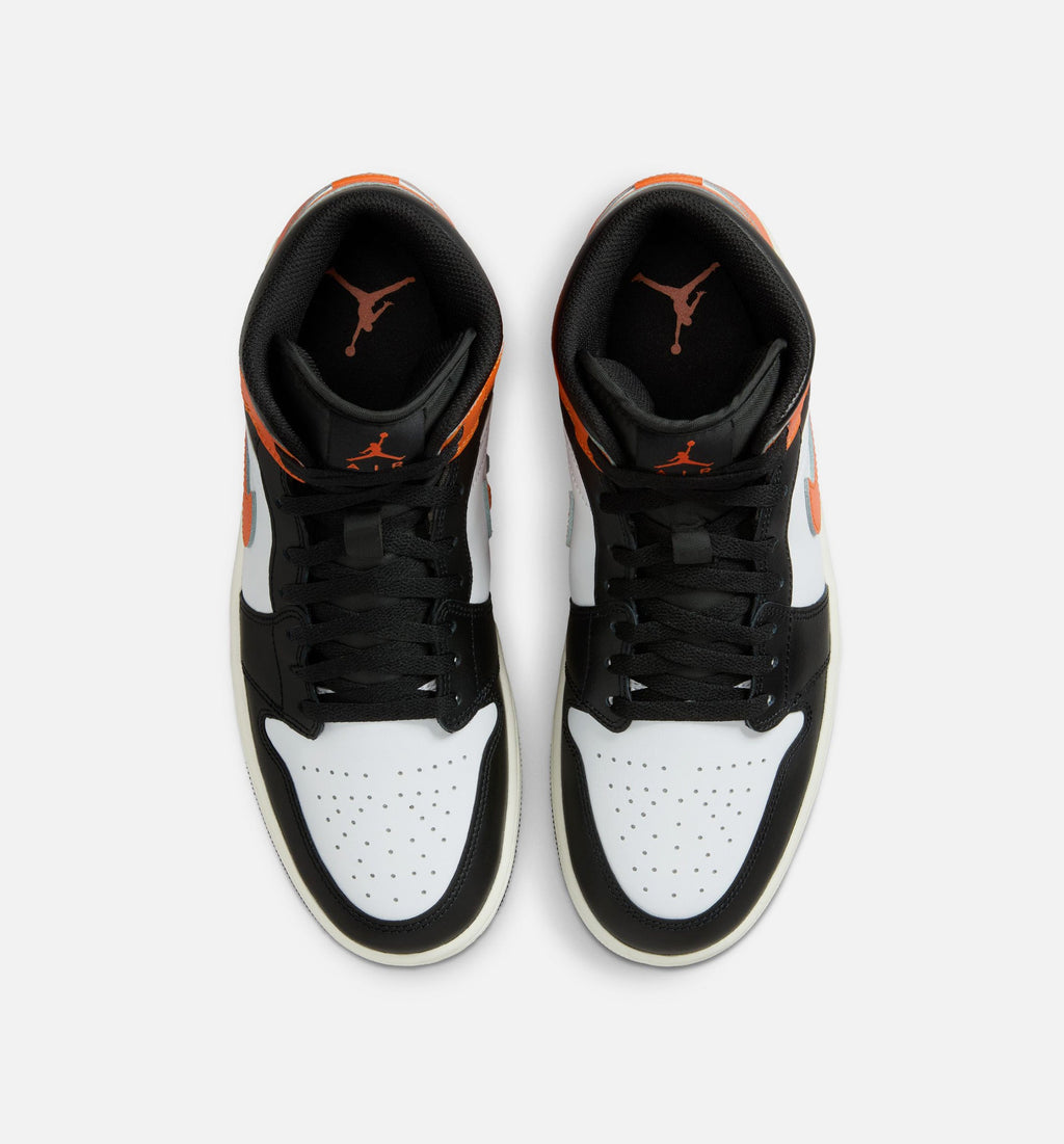 Air Jordan 1 Mid Starfish Men's Shoes - Orange/White/Sail/Black