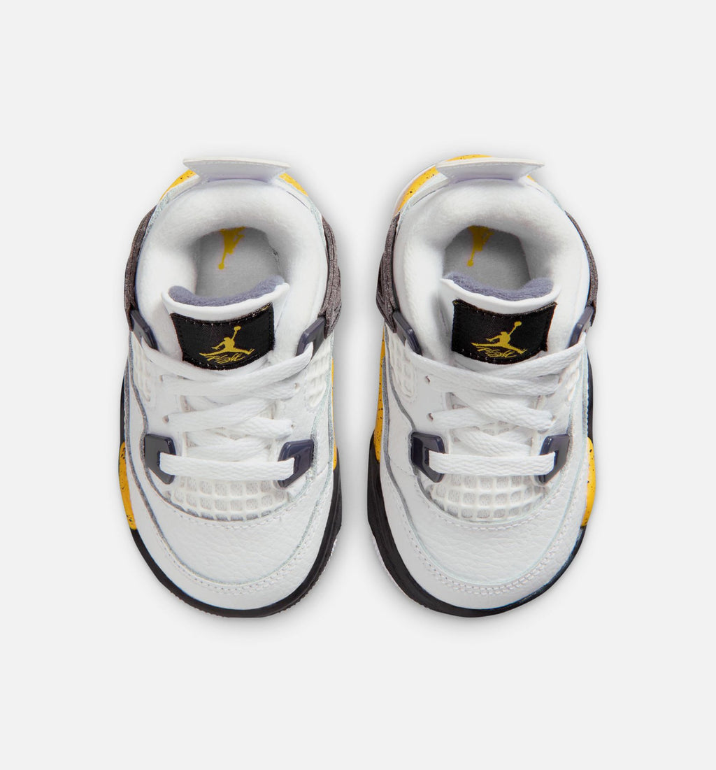 Air Jordan 4 Retro Rare Air Tour Yellow Baby & Toddler Shoes - White/Yellow/Grey