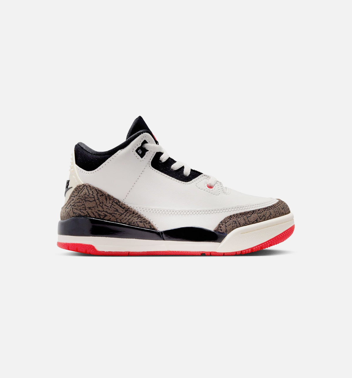 Air Jordan 3 Retro Sail and University Red Preschool Shoes - Sail/Black/Red