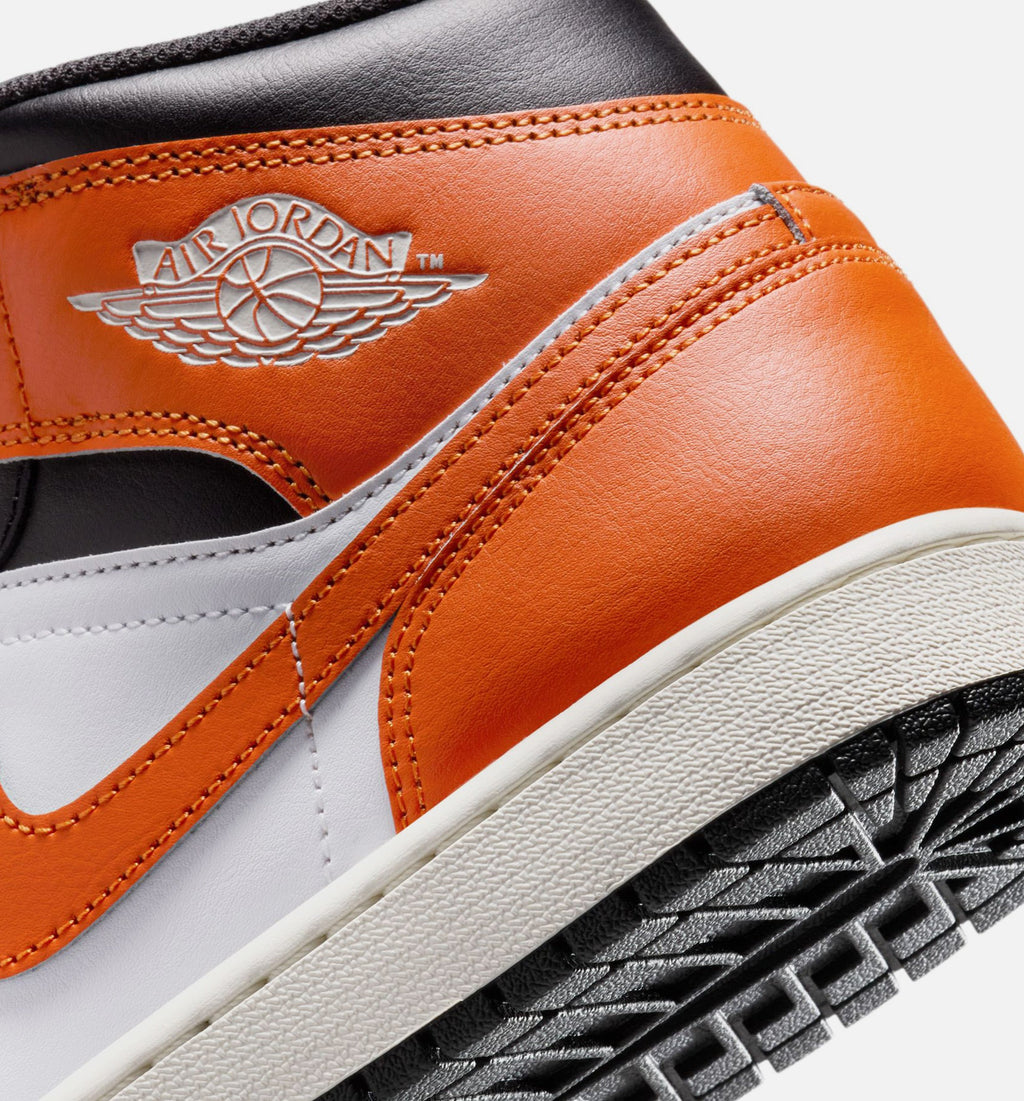 Air Jordan 1 Mid Starfish Men's Shoes - Orange/White/Sail/Black