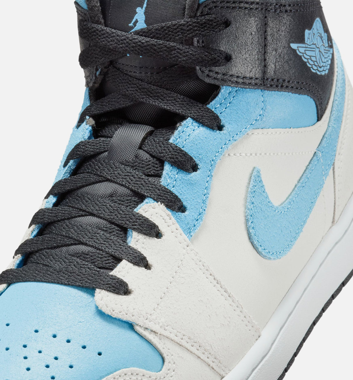 Air Jordan 1 Mid SE Blue Chill Men's Shoes - White/Blue/Black