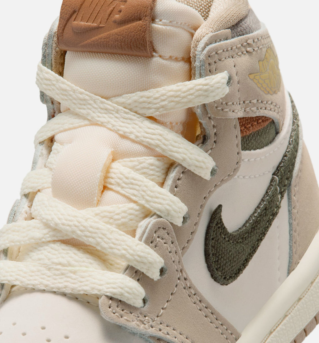 Air Jordan 1 Retro High OG Khaki Baby & Toddler Shoes - Khaki/Coconut Milk