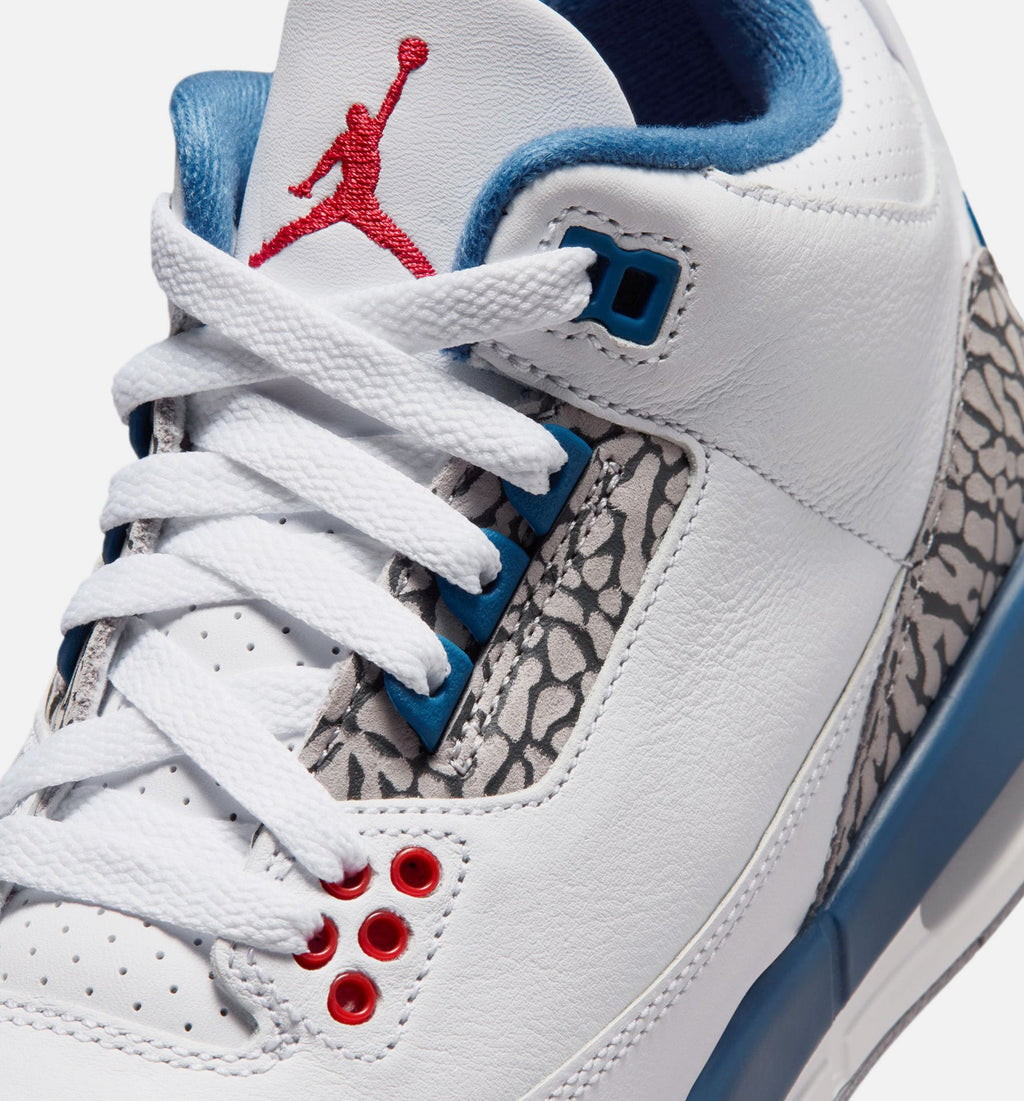 Air Jordan 3 Retro OG True Blue Kids' Shoes - White/Blue/Red