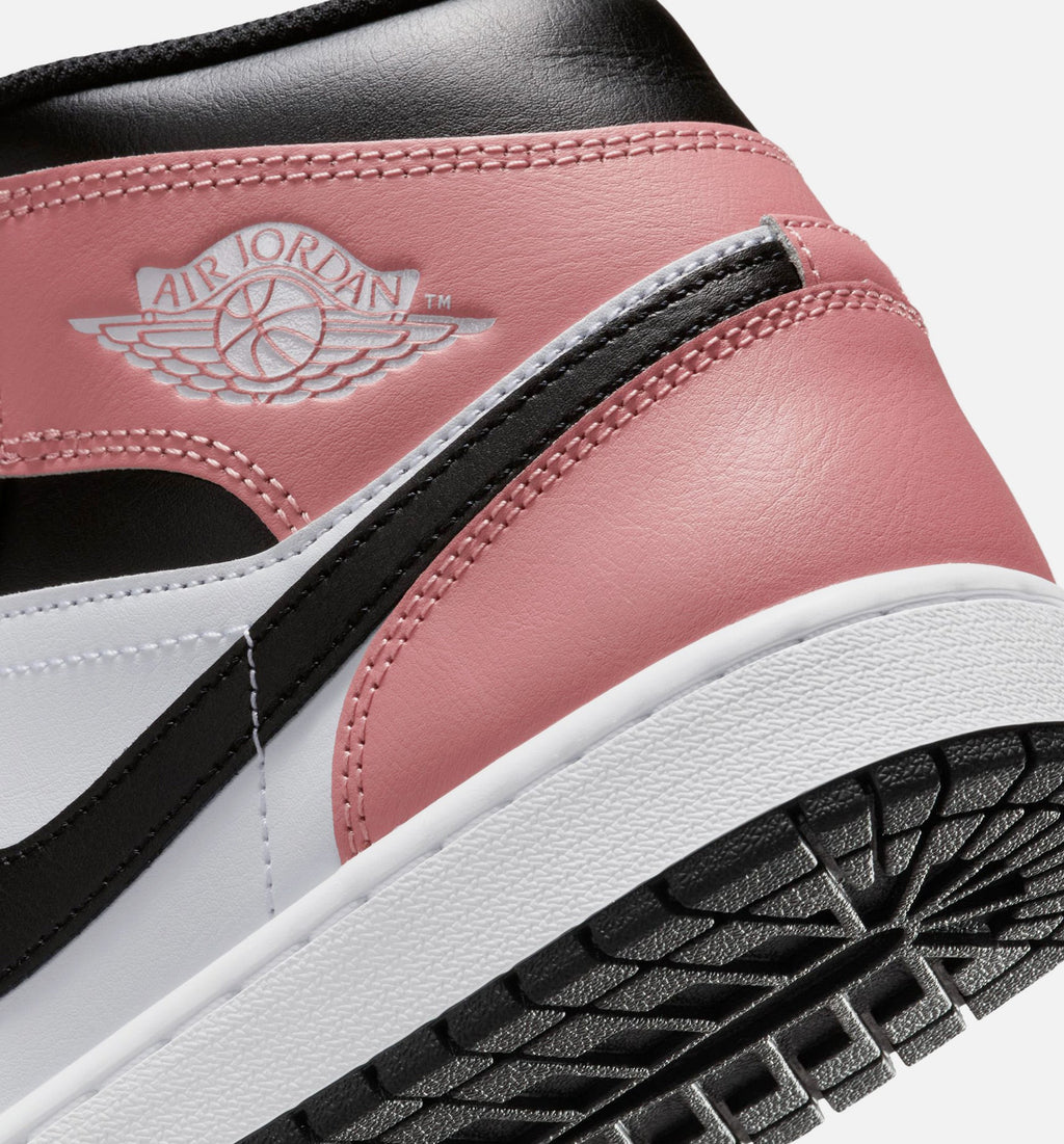 Air Jordan 1 Mid Rust Pink Men's Shoes - White/Rust Pink/Black