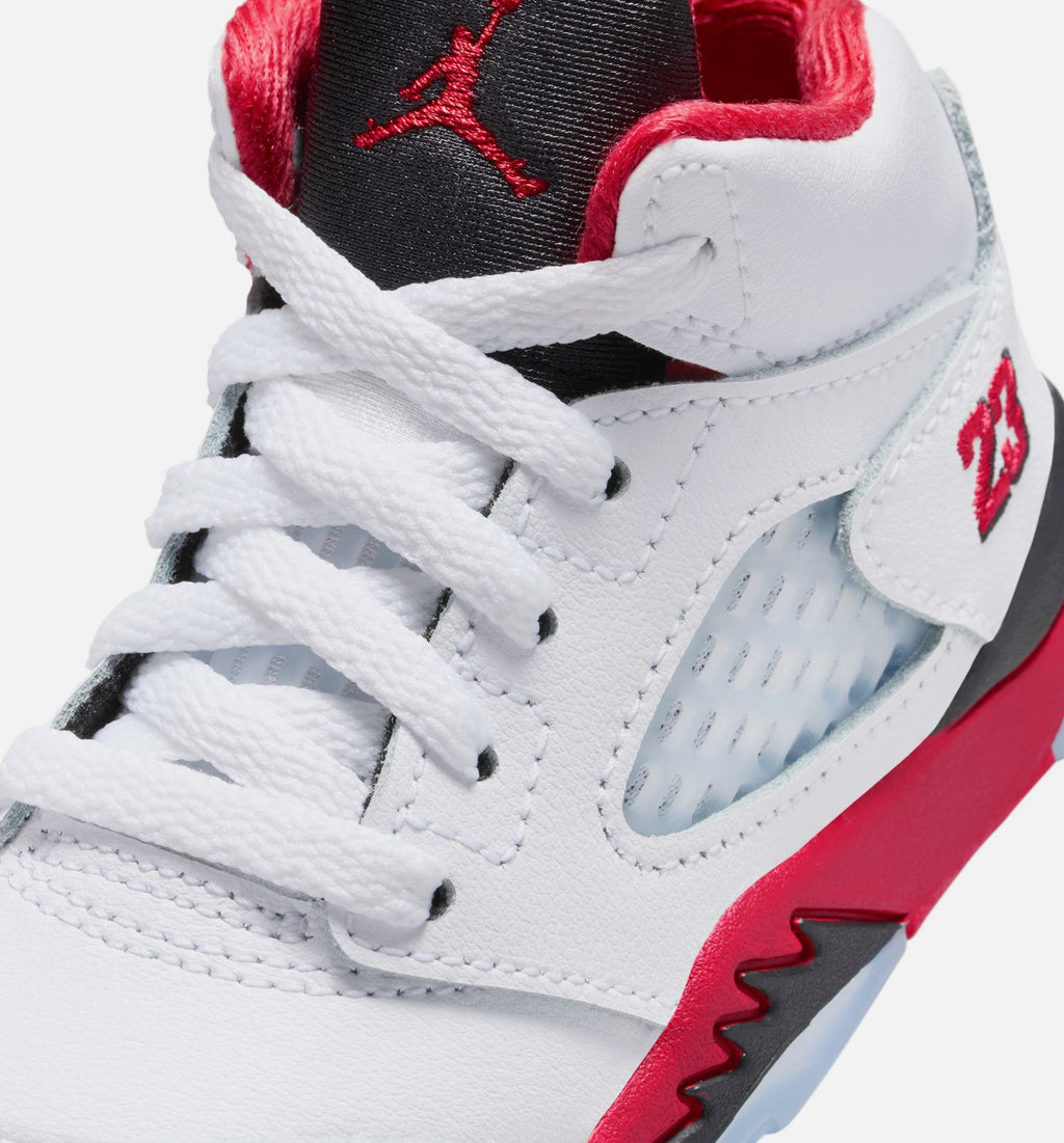 Air Jordan 5 Retro Fire Red Baby & Toddler Shoes - Red/White