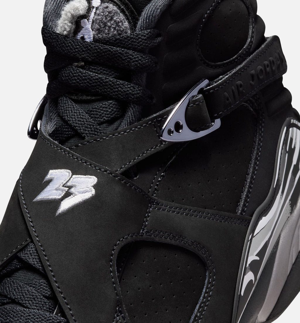 Air Jordan 8 Retro Chrome Men's Shoes - Black/White/Grey